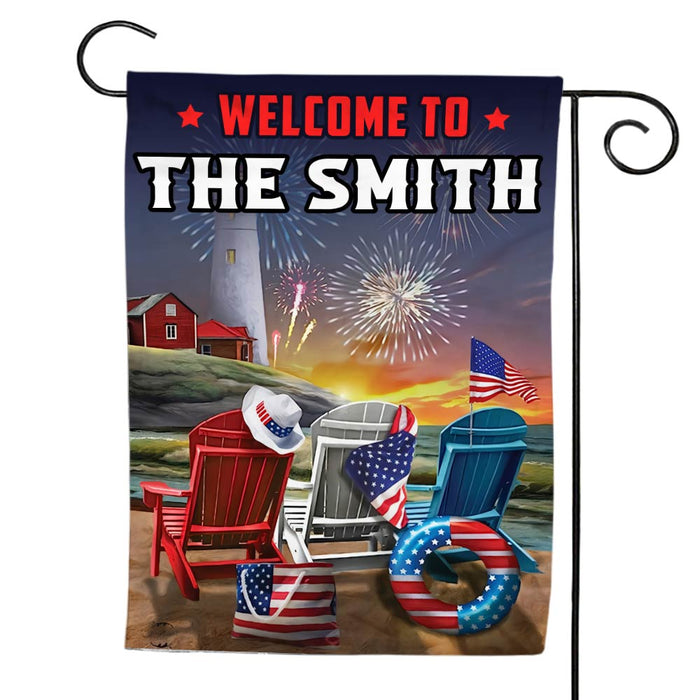 Personalized Gift for Family Welcom To Our Home Flag 26260 1