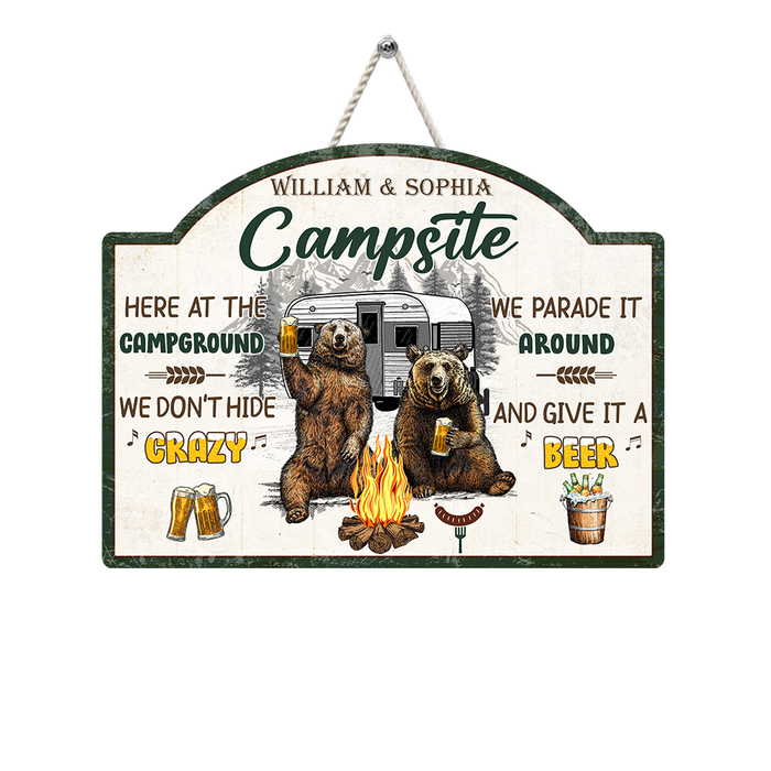 Personalized Gift For Couple Crazy Camping Wood Sign 26261 1