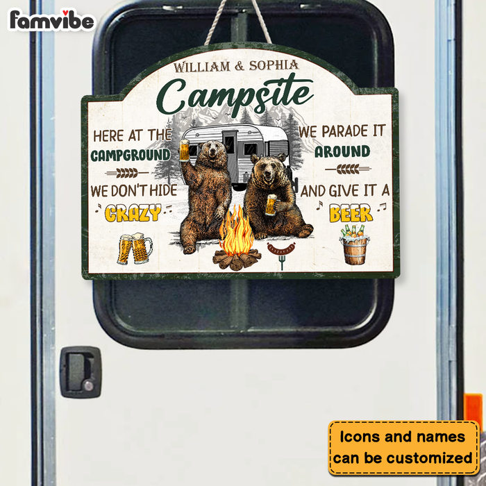 Personalized Gift For Couple Crazy Camping Wood Sign 26261 1