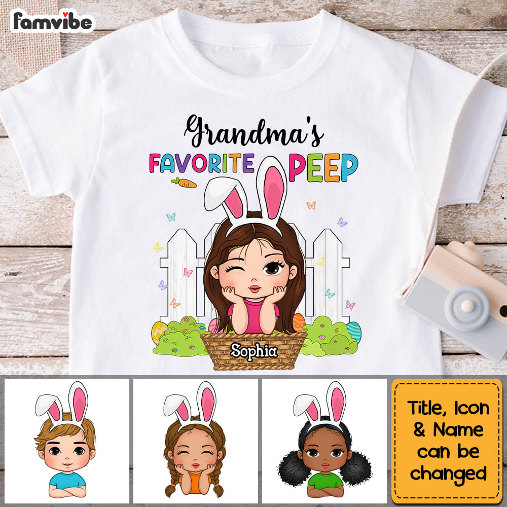 Personalized Gift For Granddaughter Grandma's Favorite Peep Kid T Shirt - Kid Hoodie - Kid Sweatshirt 31596 Mockup 2