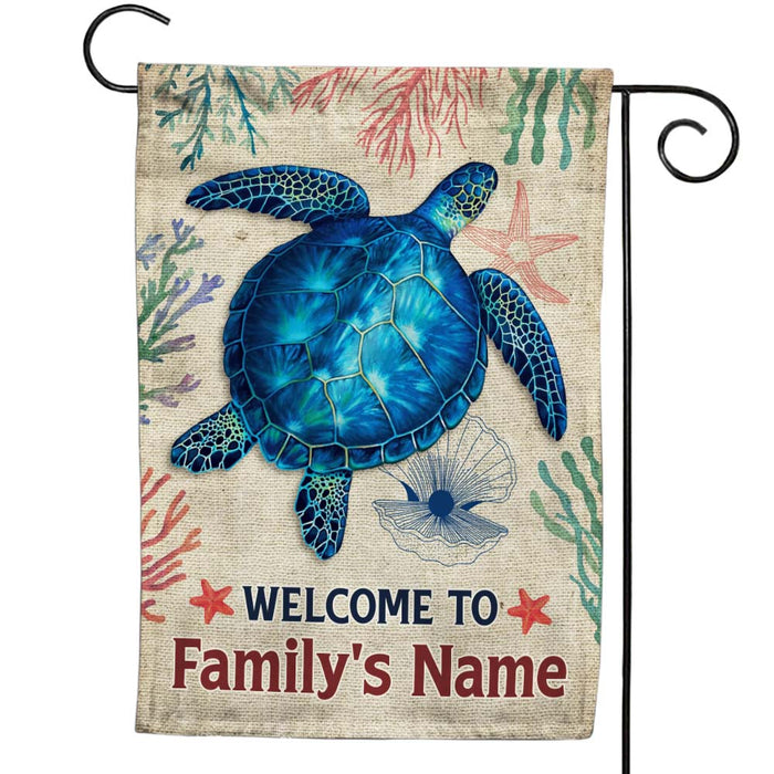 Personalized Gift for Family  Turtle Couple Flag 26270 1