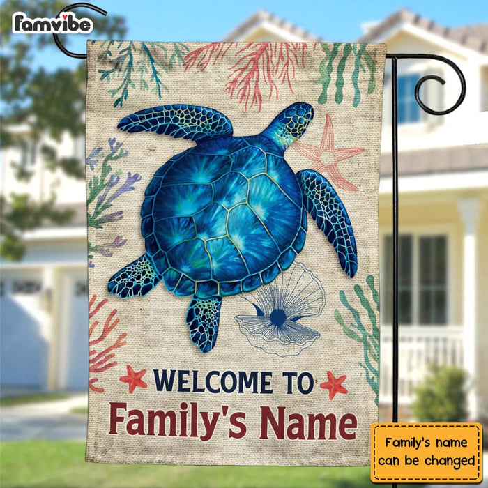 Personalized Gift for Family  Turtle Couple Flag 26270 1