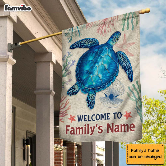 Personalized Gift for Family  Turtle Couple Flag 26270 1