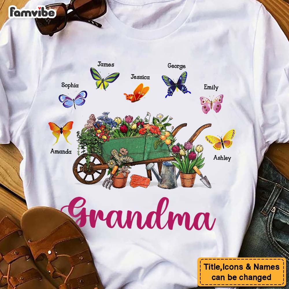 Personalized Gift for Grandma Floral Wheelbarrow Shirt Hoodie Sweatshirt 26275 Primary Mockup
