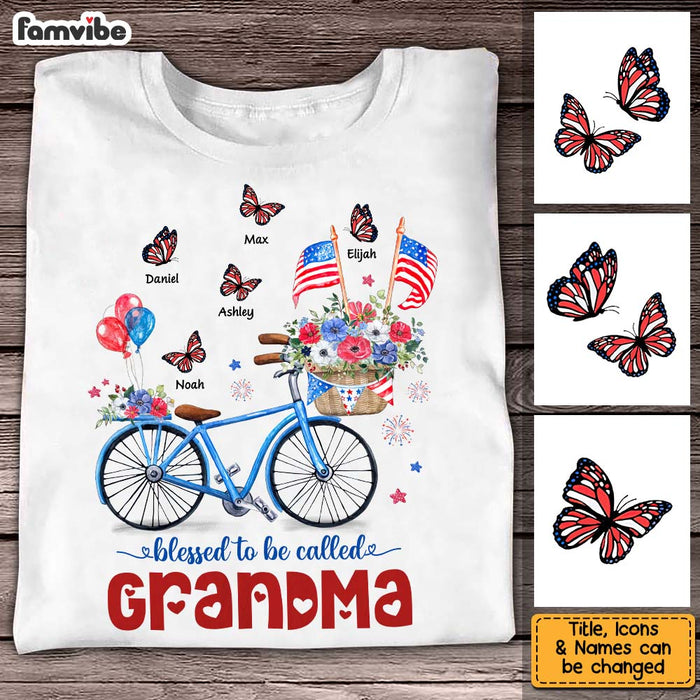 Personalized Gifts For Grandma Bicycle Butterfly Patriotic 4th of July Shirt - Hoodie - Sweatshirt 26276 1