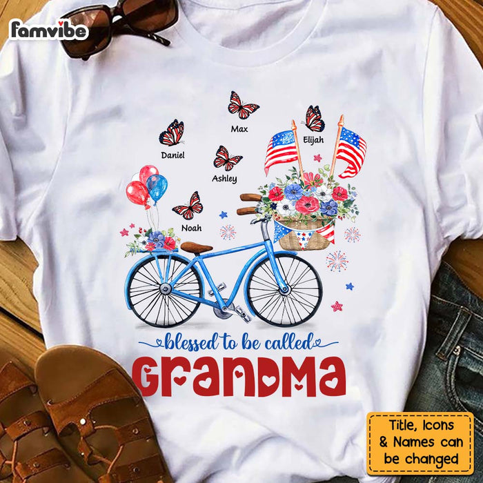 Personalized Gifts For Grandma Bicycle Butterfly Patriotic 4th of July Shirt - Hoodie - Sweatshirt 26276 1