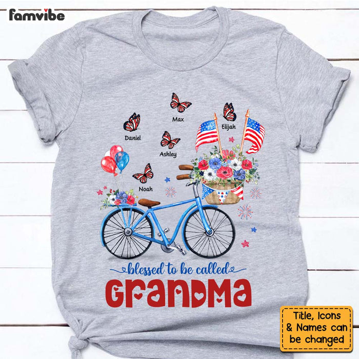 Personalized Gifts For Grandma Bicycle Butterfly Patriotic 4th of July Shirt - Hoodie - Sweatshirt 26276 1