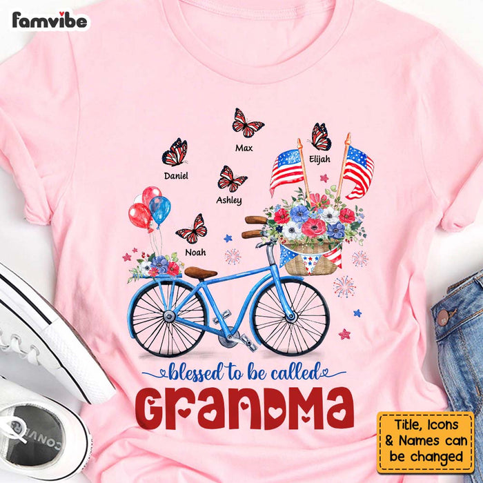 Personalized Gifts For Grandma Bicycle Butterfly Patriotic 4th of July Shirt - Hoodie - Sweatshirt 26276 1