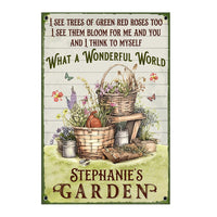 Personalized Gift For Grandma Garden What A Wonderful World Metal Sign 26279 thumb 1
