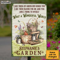 Personalized Gift For Grandma Garden What A Wonderful World Metal Sign 26279 thumb 1