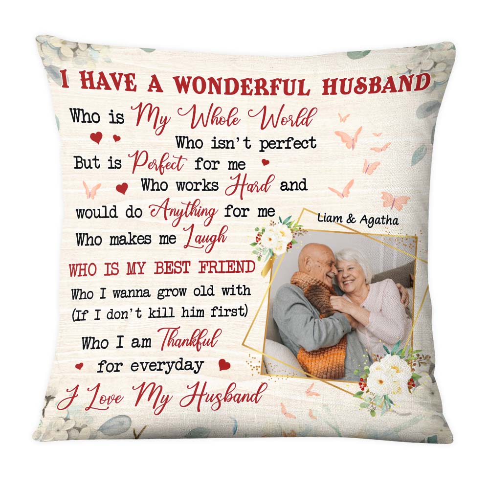 Personalized Gift For Couple I Have A Wonderful Husband Pillow 26284 Primary Mockup