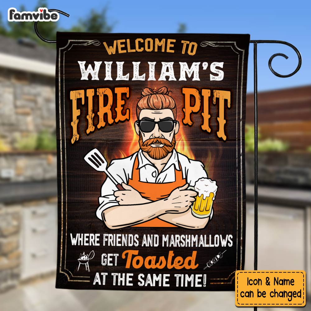Personalized Welcome to Fire Pit Flag 26291 Primary Mockup
