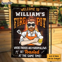 Personalized Welcome to Fire Pit Flag 26291 thumb 1