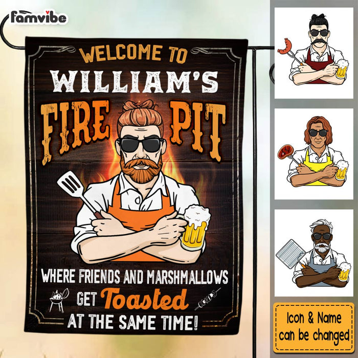 Personalized Welcome to Fire Pit Flag 26291 1