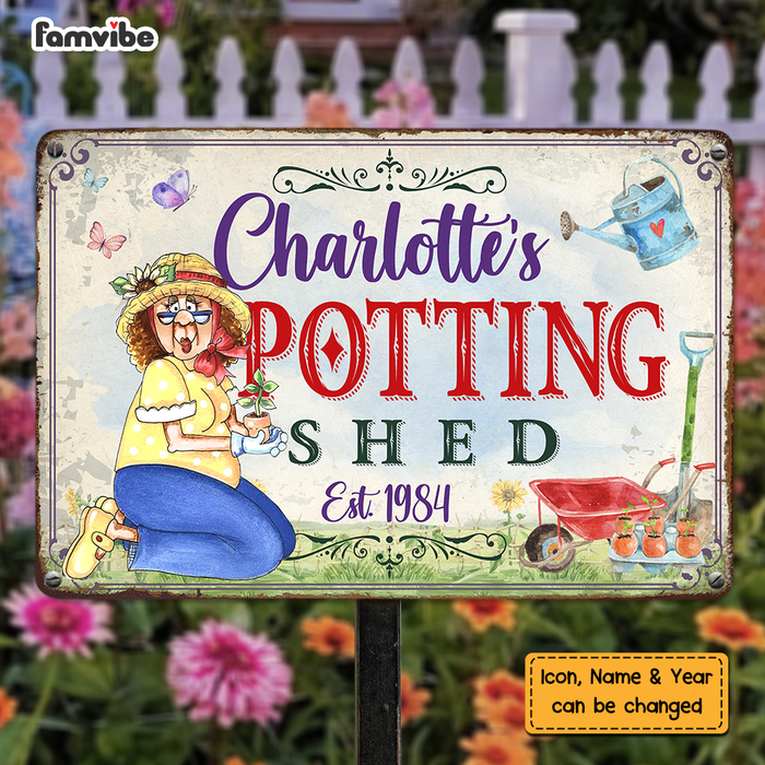 Personalized Gift For Grandma's Potting Shed Metal Sign 26292 1
