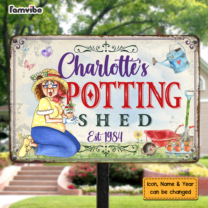 Personalized Gift For Grandma's Potting Shed Metal Sign 26292 1