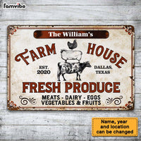 Personalized Gift For Family Farmhouse Fresh Produce Metal Sign 26295 thumb 1