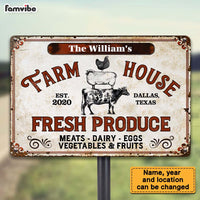 Personalized Gift For Family Farmhouse Fresh Produce Metal Sign 26295 thumb 1