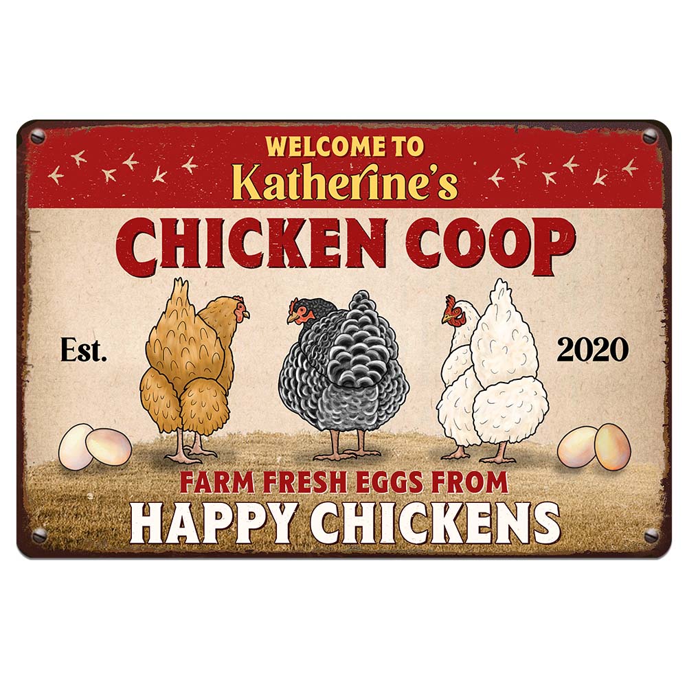 Personalized Gift For Farm Chicken Coop Metal Sign 26298 Primary Mockup