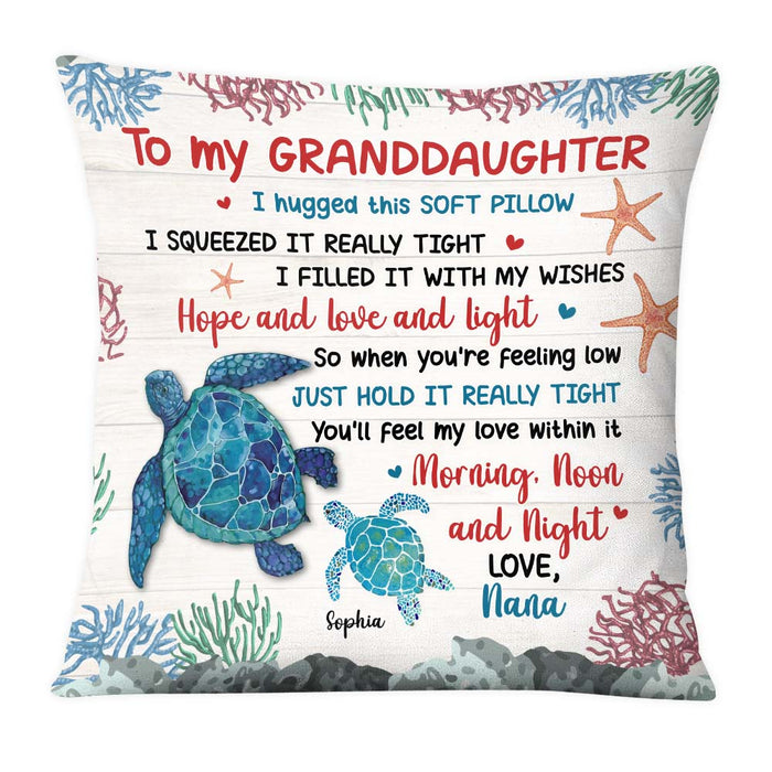 Personalized Gift For Daughter Granddaughter Hug This Turtle Pillow 26315 1