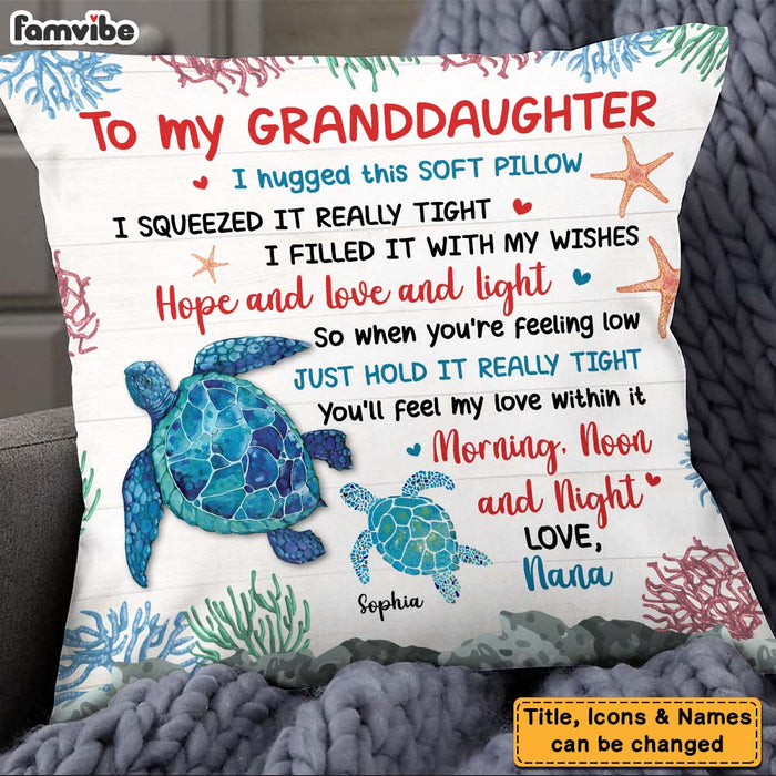 Personalized Gift For Daughter Granddaughter Hug This Turtle Pillow 26315 1