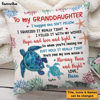 Personalized Gift For Daughter Granddaughter Hug This Turtle Pillow 26315 thumb 1