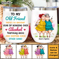 Personalized Gifts For Old Friends Here's To Another Year Of Bonding Wine Tumbler 26316 thumb 1