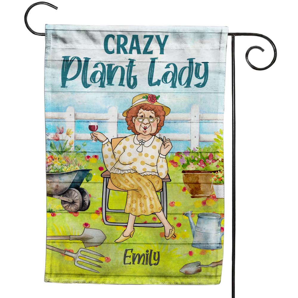 Personalized Gift For Grandma Crazy Plant Lady Garden Flag 26318 Primary Mockup