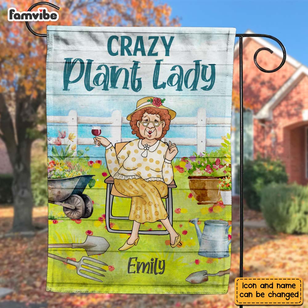 Personalized Gift For Grandma Crazy Plant Lady Garden Flag 26318 Primary Mockup