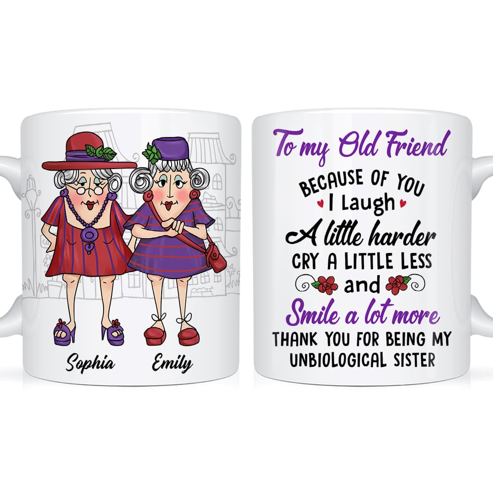 Personalized Gift for Old Friends Smile A Lot Mug 26321 Primary Mockup