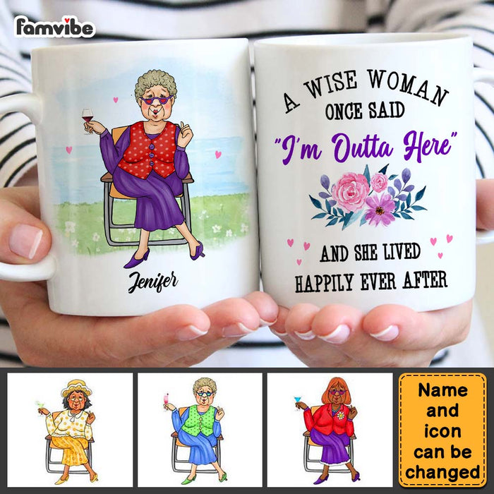 Personalized Retirement Gifts for Retired Grandma A Wise Woman Once Said Mug 26323 1