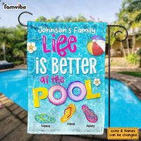 Personalized Gift For Couple Family Life Is Better At The Pool Flag 26326 thumb 1