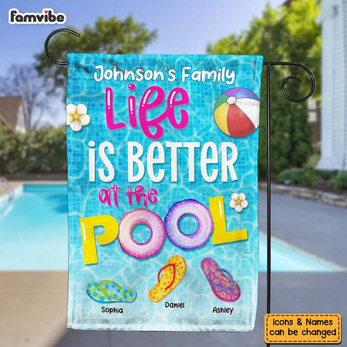 Personalized Gift For Couple Family Life Is Better At The Pool Flag 26326 1