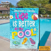 Personalized Gift For Couple Family Life Is Better At The Pool Flag 26326 thumb 1
