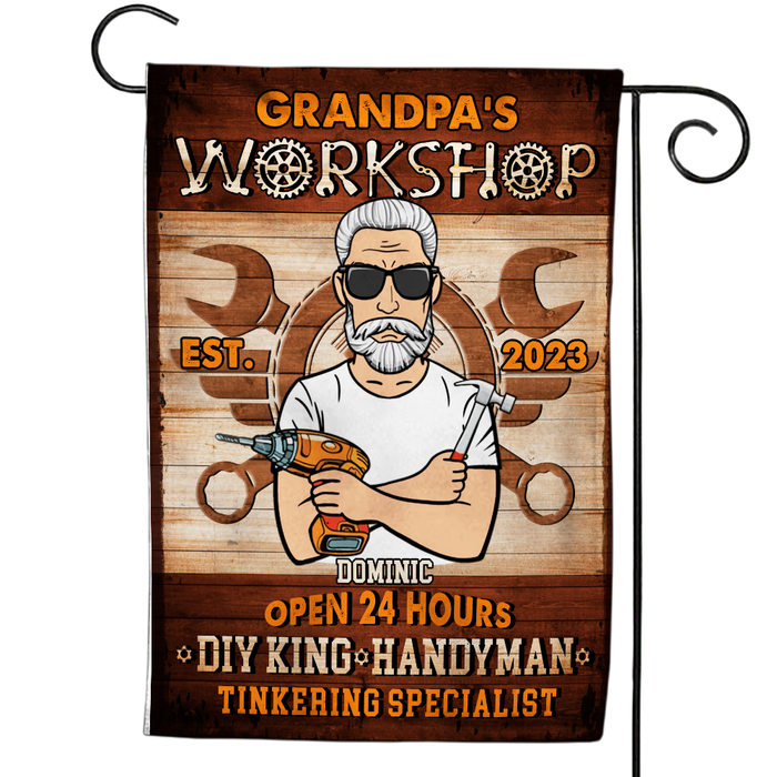 Personalized Workshop Garage Autoshop Woodshop Gifts For Grandpa Flag 26330 1