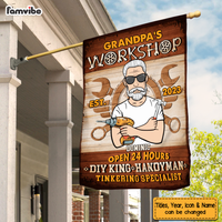 Personalized Workshop Garage Autoshop Woodshop Gifts For Grandpa Flag 26330 thumb 1