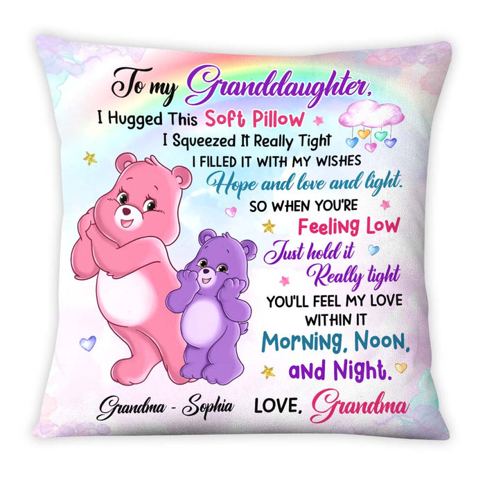 Personalized Gift For Granddaughter Daughter Happy Colorful Bear Hug This Pillow 26342 1