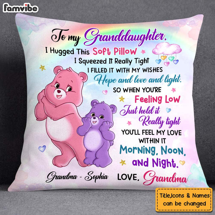 Personalized Gift For Granddaughter Daughter Happy Colorful Bear Hug This Pillow 26342 1