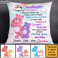 Personalized Gift For Granddaughter Daughter Happy Colorful Bear Hug This Pillow 26342 thumb 1