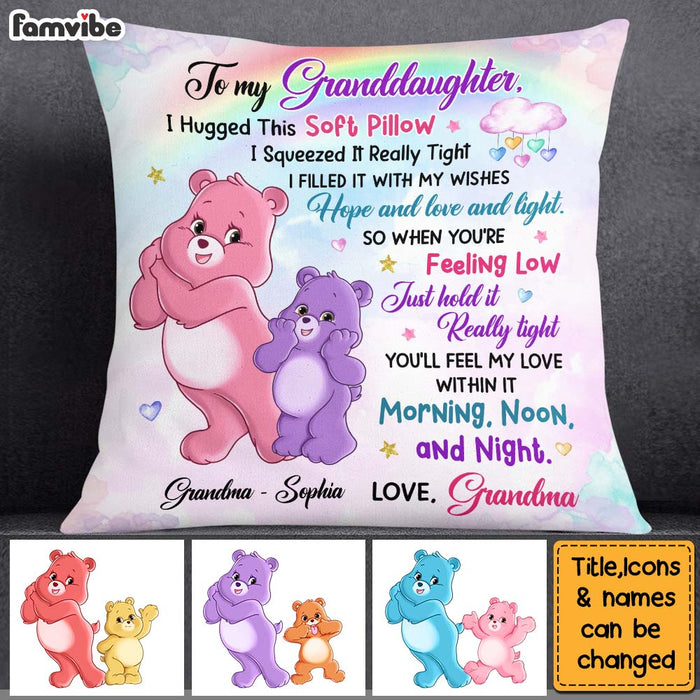 Personalized Gift For Granddaughter Daughter Happy Colorful Bear Hug This Pillow 26342 1