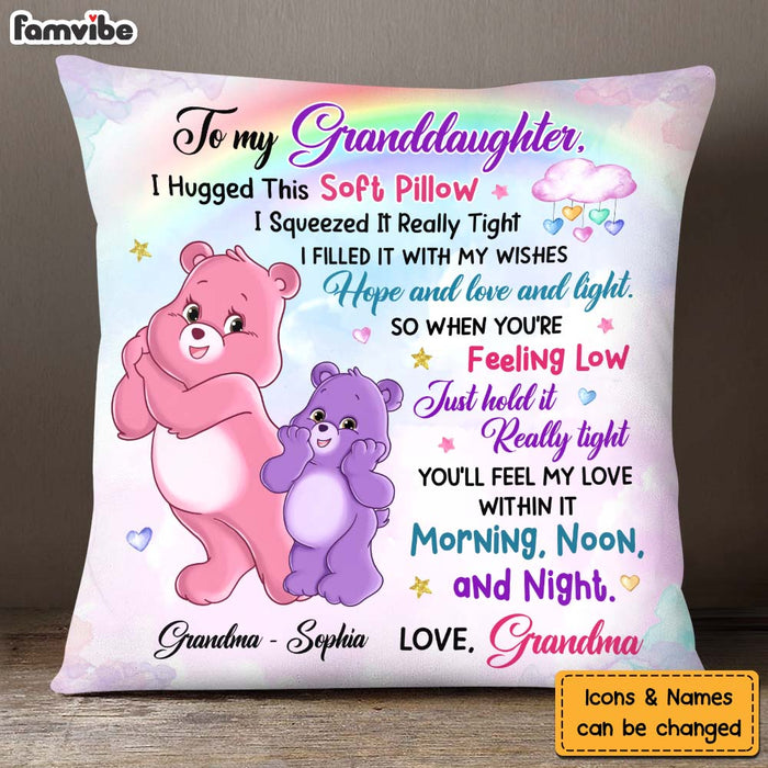 Personalized Gift For Granddaughter Daughter Happy Colorful Bear Hug This Pillow 26342 1