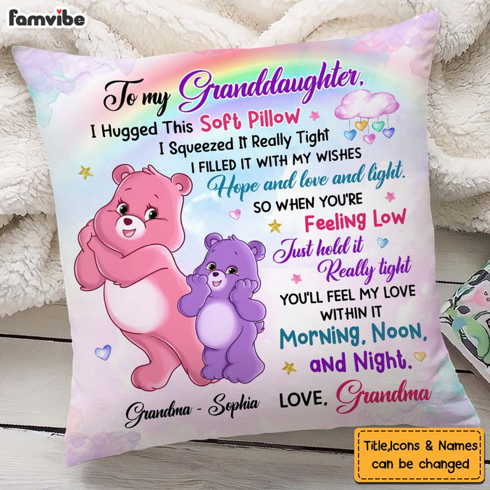 Personalized Gift For Granddaughter Daughter Happy Colorful Bear Hug This Pillow 26342 1