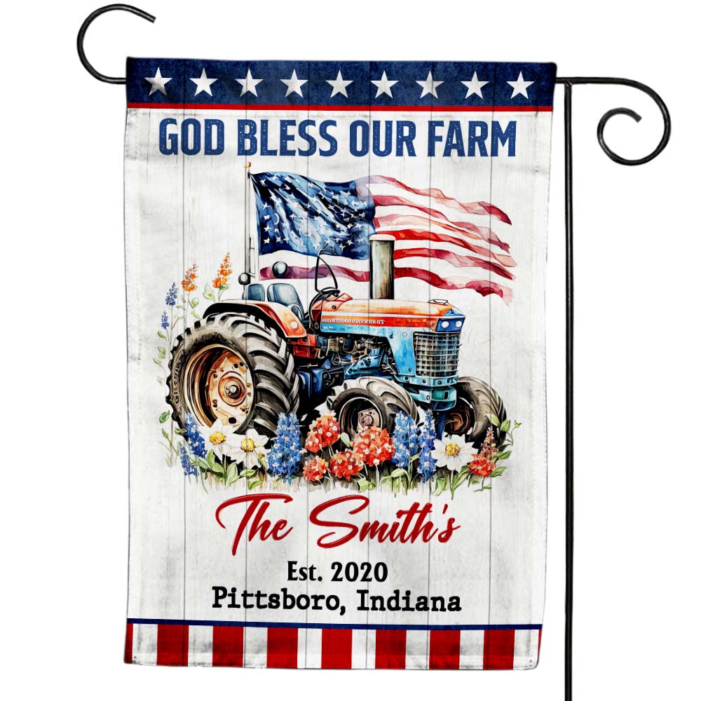 Personalized Gift For Family God Bless Our Farm Flag 26343 Primary Mockup