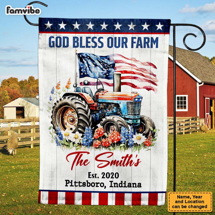 Personalized Gift For Family God Bless Our Farm Flag 26343 1