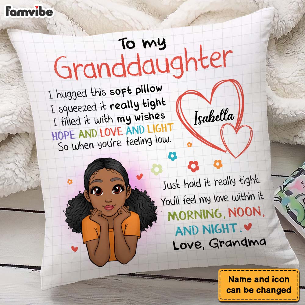 Personalized Gift For Granddaughter Hug This Pillow 26349 Primary Mockup