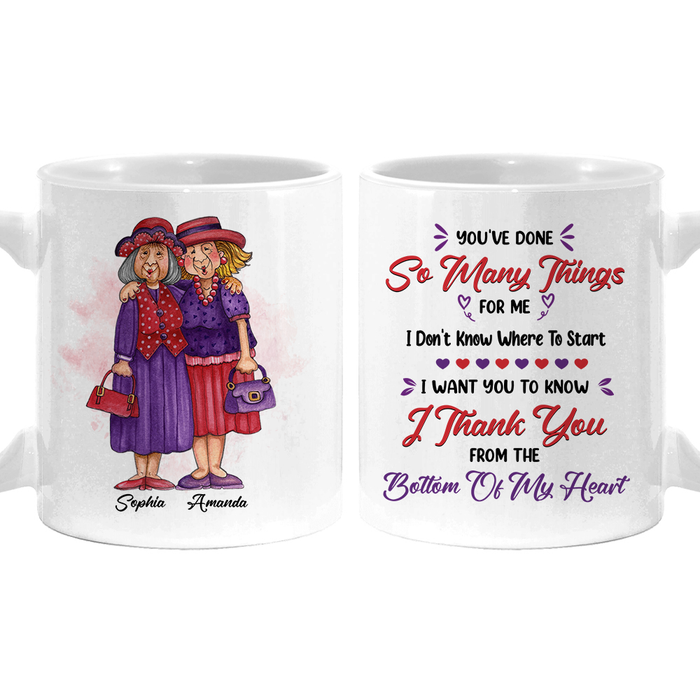 Personalized Gift For Friendship I Thank You From The Bottom Of My Heart Mug 26368 1