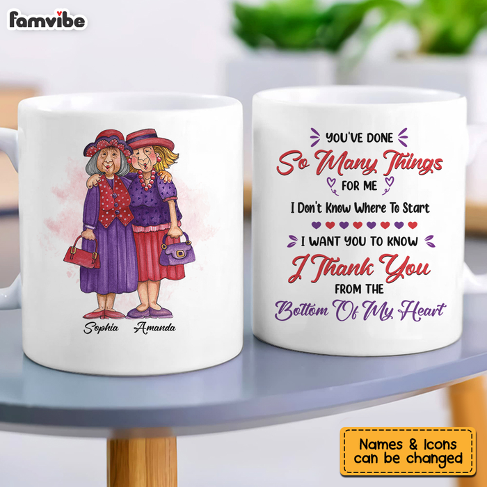 Personalized Gift For Friendship I Thank You From The Bottom Of My Heart Mug 26368 1