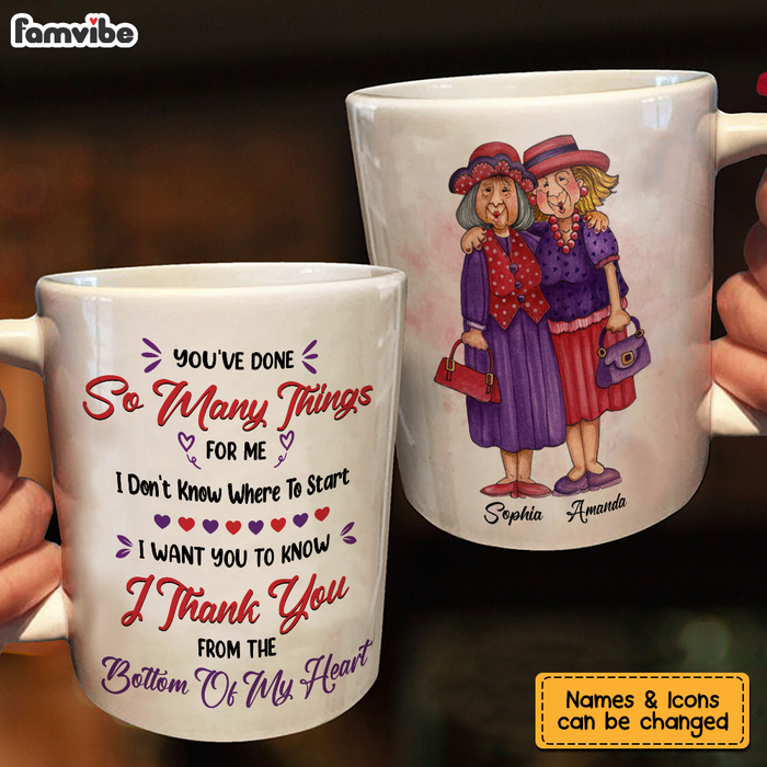 Personalized Gift For Friendship I Thank You From The Bottom Of My Heart Mug 26368 1