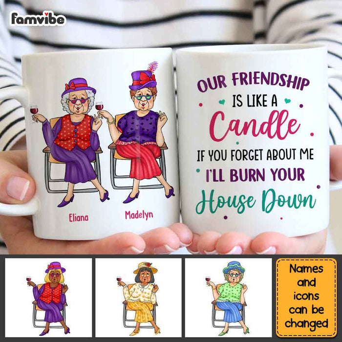 Personalized Gift For Friends  Our Friendship Is Like A Candle Mug 26375 1