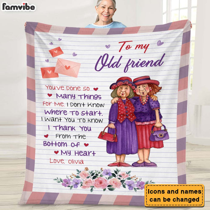 Personalized  Gift For Old Friend Thank You From The Bottom Of My Heart Blanket 26377 1